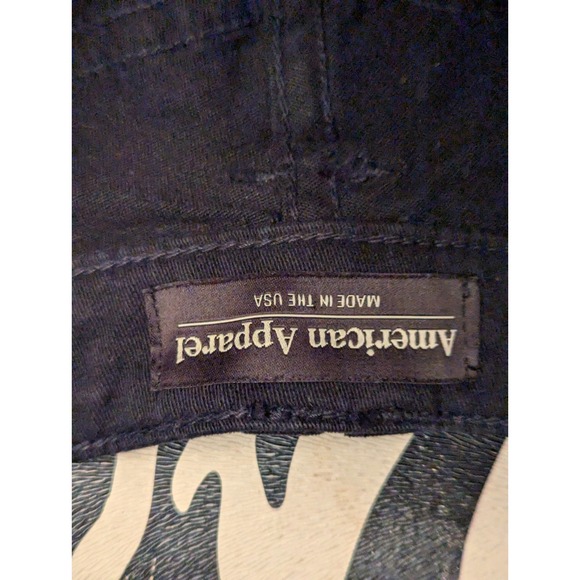 American Apparel USA made black denim jean shorts womens 30/31 zipper leg accent - Picture 5 of 8